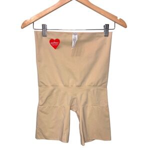 ASSETS by SPANX Women's 1X Breathable Shaping Shorts High Waist Nude Beige Booty